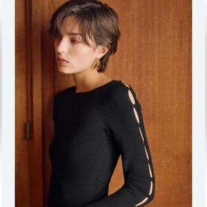 Sezane Grace Bodysuit Black - Size XS